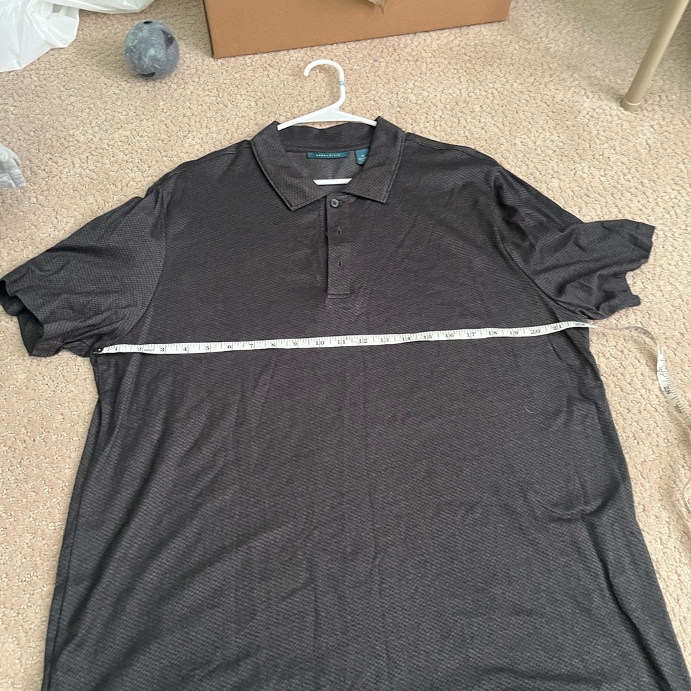 Perry Ellis Charcoal Lightly Textured Polo Shirt
